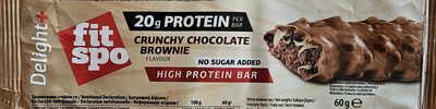 crunchy chocolate brownie protein bar