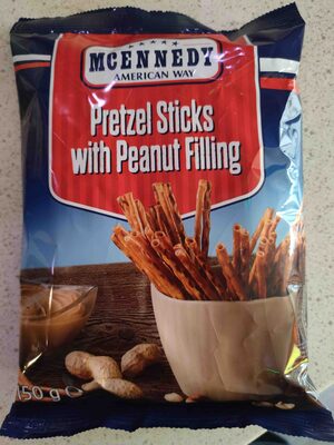 Pretzel sticks with peanut filling