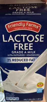 Lactose Free 2% Reduced Fat Grade A Milk