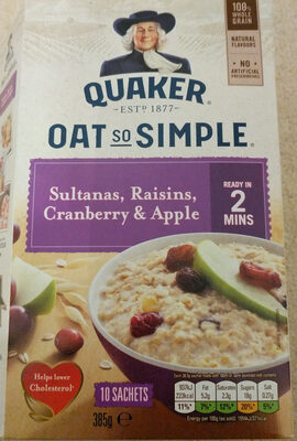 Quaker Oats So Simple Sultana Raisin C / Berry&apl imp