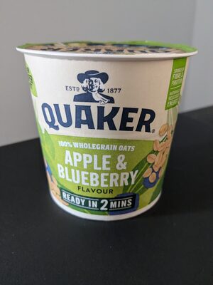 Quaker apple & blueberry flavour hot oat cereal