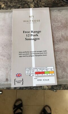 Free range 12 pork sausages
