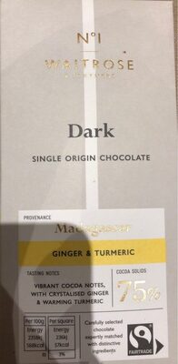 Dark 75% madagascar ginger & turmeric