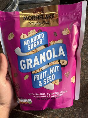 Mornflake Mighty Oats No added sugar granola fruit, nut & seed