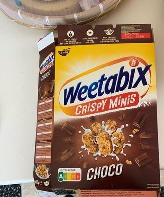 Crispy Minis Choco, céréales de blé complet enrichies en vitamines et en fer avec du chocolat