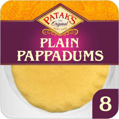 Patak's Plain Pappadums x 8