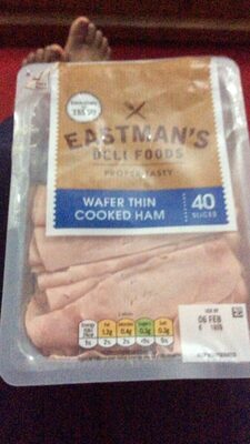 Wafer thin cooked ham