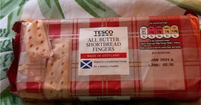 All butter shortbread fingers