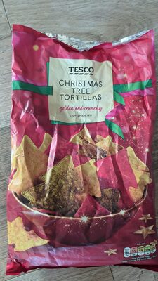 TESCO CHRISTMAS TREE TORTILLAS LIGHTLY SALTED % of
