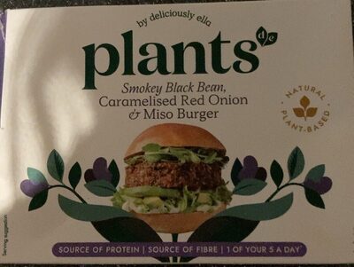 Smokey black bean, caramalised red onion and miso burger