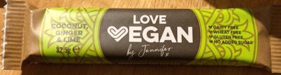 Coconut, ginger & lime vegan bar