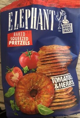Baked squeezed pretzels with tomatoes and herbs
