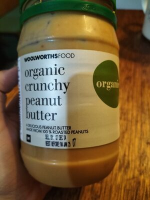 Woolworths food organic crunchy peanut butter