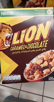 Lion cereal with caramel and chocolate