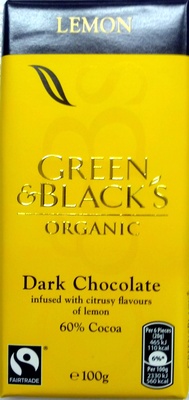 Green & Black's Organic Lemon Dark Chocolate 60% Cocoa