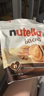 Biscuit filled with hazelnut spread with cocoa
