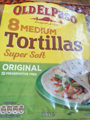 Tortillas Medium Super Soft 8stk 326g Old El Paso