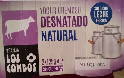 Yogurt cremoso desnatado natural