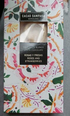 Chocolate blanco rosas y fresas