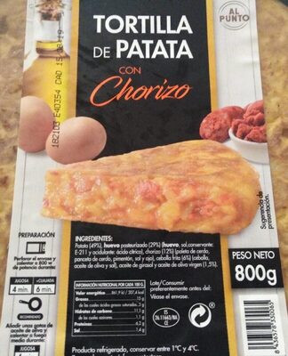 Tortilla de patata con chorizo