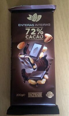 Chocolate negro 72% cacao con almendras enteras