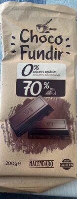Choco fundir 0% azúcares añadidos 70% cacao