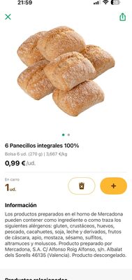 Panecillo 100% integral