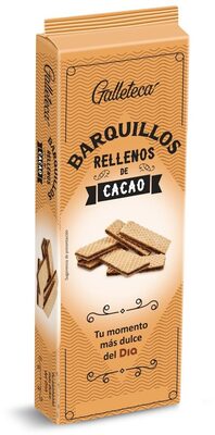 Barquillos rellenos de cacao
