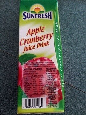 Apple cranberry juice drink
