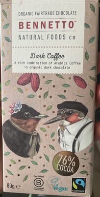 organic Fairtrade chocolate dark coffee